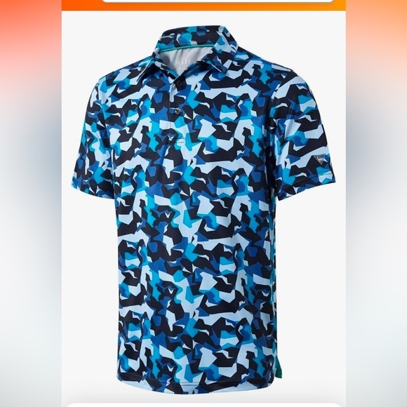 NWT Golf Polo Shirts Short Sleeve Striped Performance Moisture Wicking Dry Fit - Picture 1 of 6